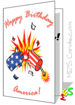 Fourth of July card, Happy birthday America