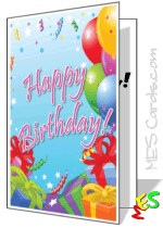 birthday card template with balloons