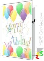 printable card with party balloons