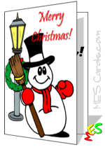 simple Christmas card, snowman