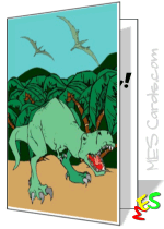 printable T-Rex birthday card
