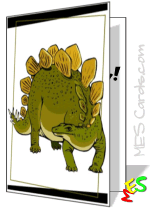 Stegosaurus with distinctive back plates and spiked tail dinosaur greeting card
