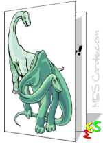 Green Brachiosaurus long neck gentle giant herbivore dinosaur greeting card