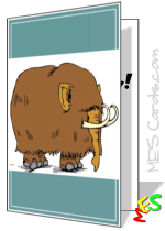 Woolly mammoth with long tusks ice age prehistoric elephant birthday card