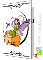 fantasy fairy card. pixie, butterfly