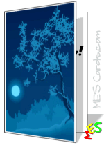 moonlit trees, card to print