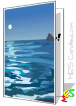 moonlit ocean, illustration