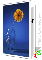 sunflower card, vase, copy space