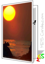ocean, copyspace, sunset card