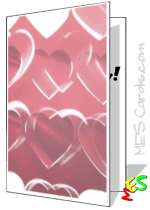translucent heart pattern, card template